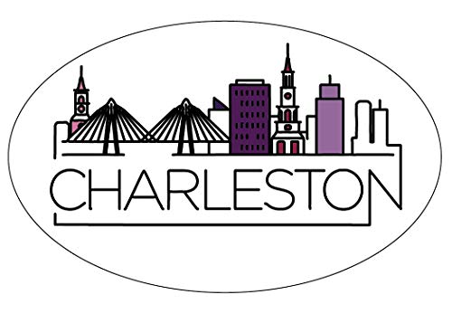 Charleston South Carolina City Trendy Souvenir Oval Decal