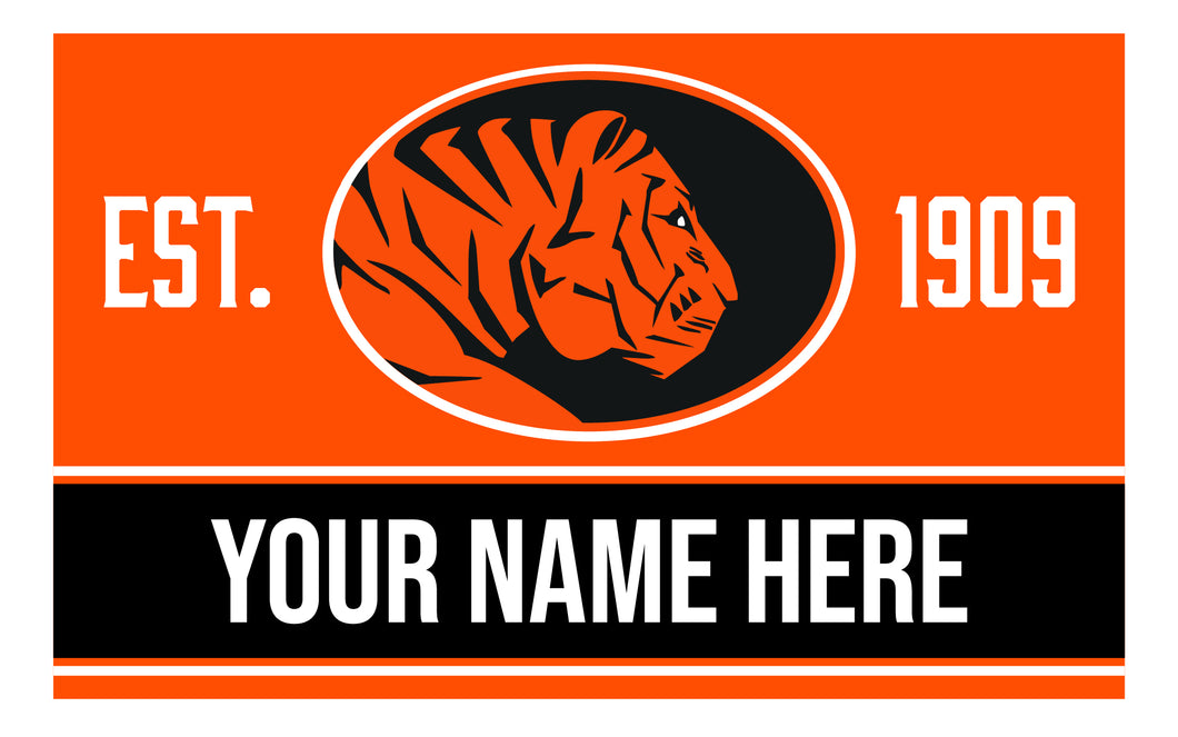 Personalized Customizable East Central University Tigers Wood Sign with Frame Custom Name
