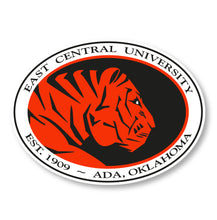 Load image into Gallery viewer, East Central University Tigers 2-Inch Mascot Logo NCAA Vinyl Decal Sticker for Fans, Students, and Alumni
