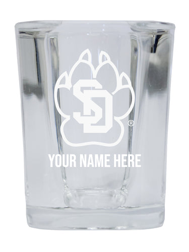 NCAA South Dakota Coyotes Personalized 2oz Stemless Shot Glass - Custom Laser Etched 4-Pack