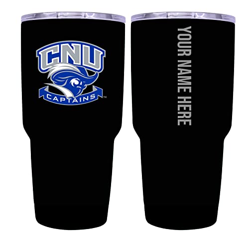 Custom Christopher Newport Captains Black Insulated Tumbler - 24oz Engraved Stainless Steel Travel Mug