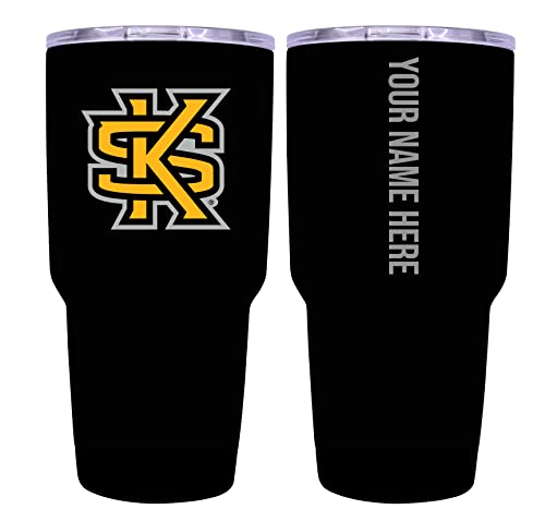 Custom Kennesaw State University Black Insulated Tumbler - 24oz Engraved Stainless Steel Travel Mug