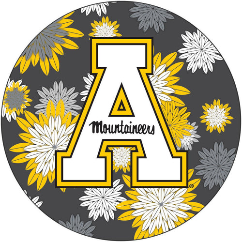 Appalachian State Round 4-Inch NCAA Floral Love Vinyl Sticker - Blossoming School Spirit Decal