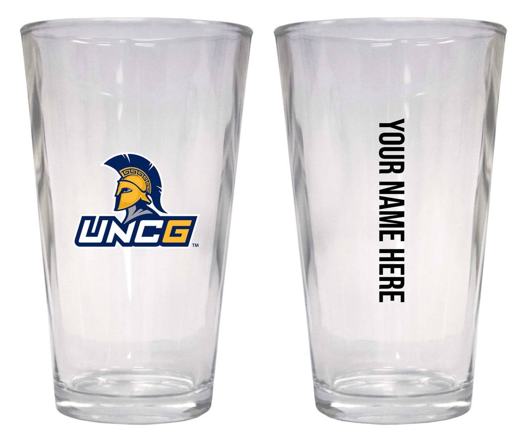 Customizable NCAA North Carolina Greensboro Spartans 16 oz Pint Glass – Perfect Gift Personalized With your own  or any fan name