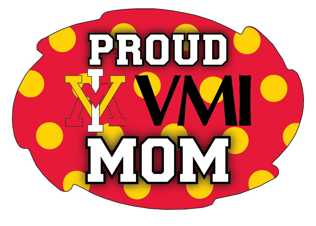 VMI Keydets 5x6-Inch Swirl Shape Proud Mom NCAA - Durable School Spirit Vinyl Decal Perfect Gift for Mom