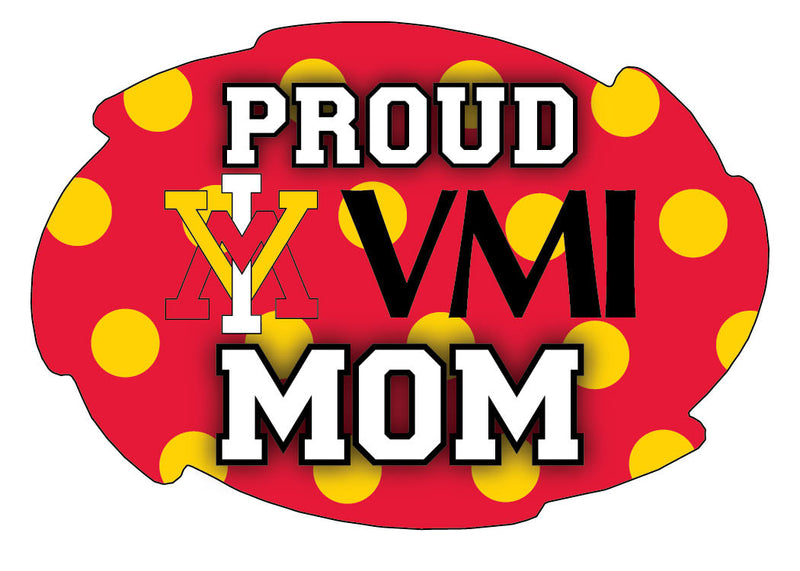 VMI Keydets 5x6-Inch Swirl Shape Proud Mom NCAA - Durable School Spirit Vinyl Decal Perfect Gift for Mom