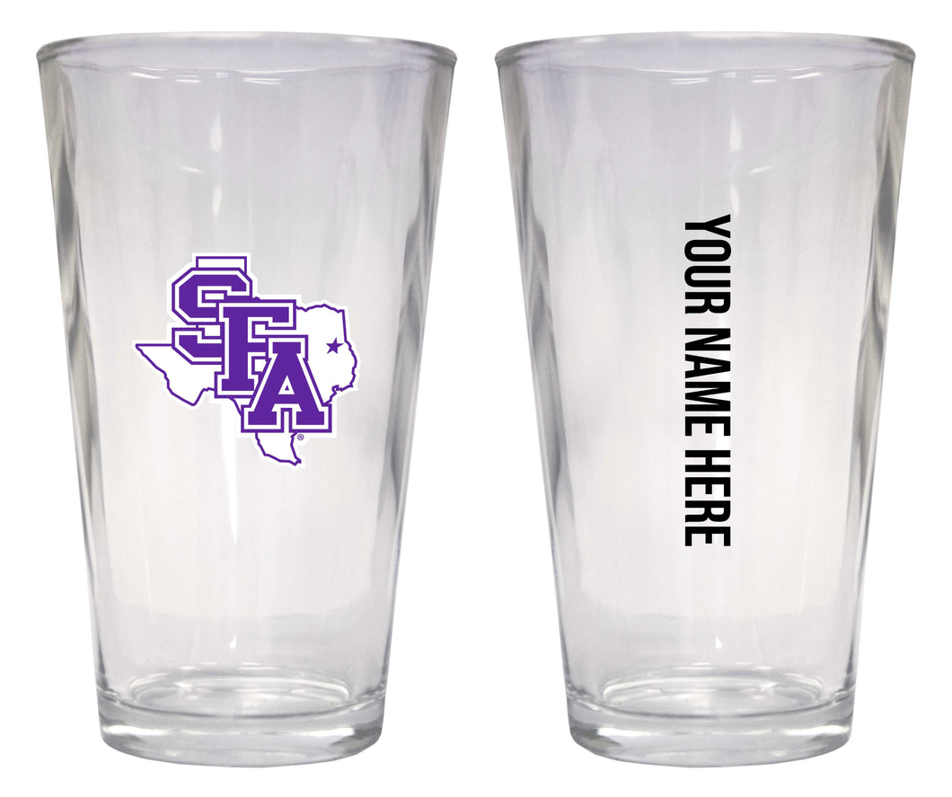 Customizable NCAA Stephen F. Austin State University 16 oz Pint Glass – Perfect Gift Personalized With your own  or any fan name