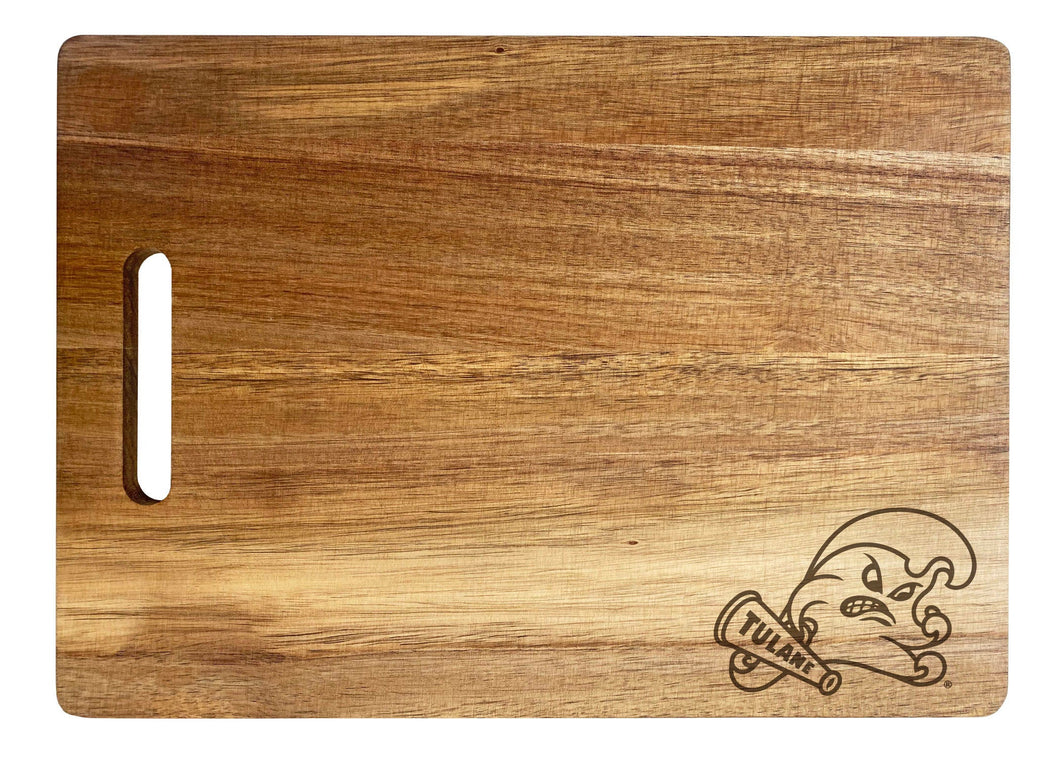 Tulane University Green Wave Classic Acacia Wood Cutting Board - Small Corner Logo