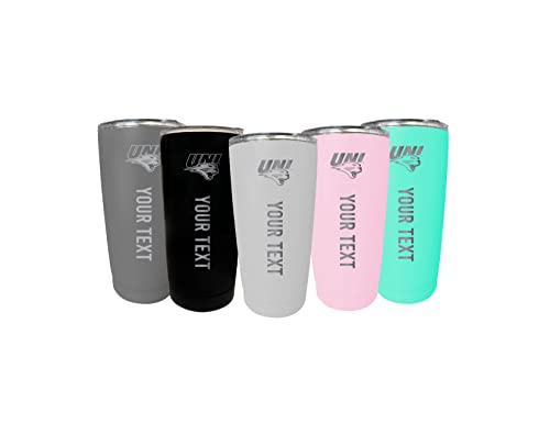 Custom Northern Iowa Panthers 16 oz Etched Insulated Stainless Steel Tumbler with Engraved Name Choice of Color