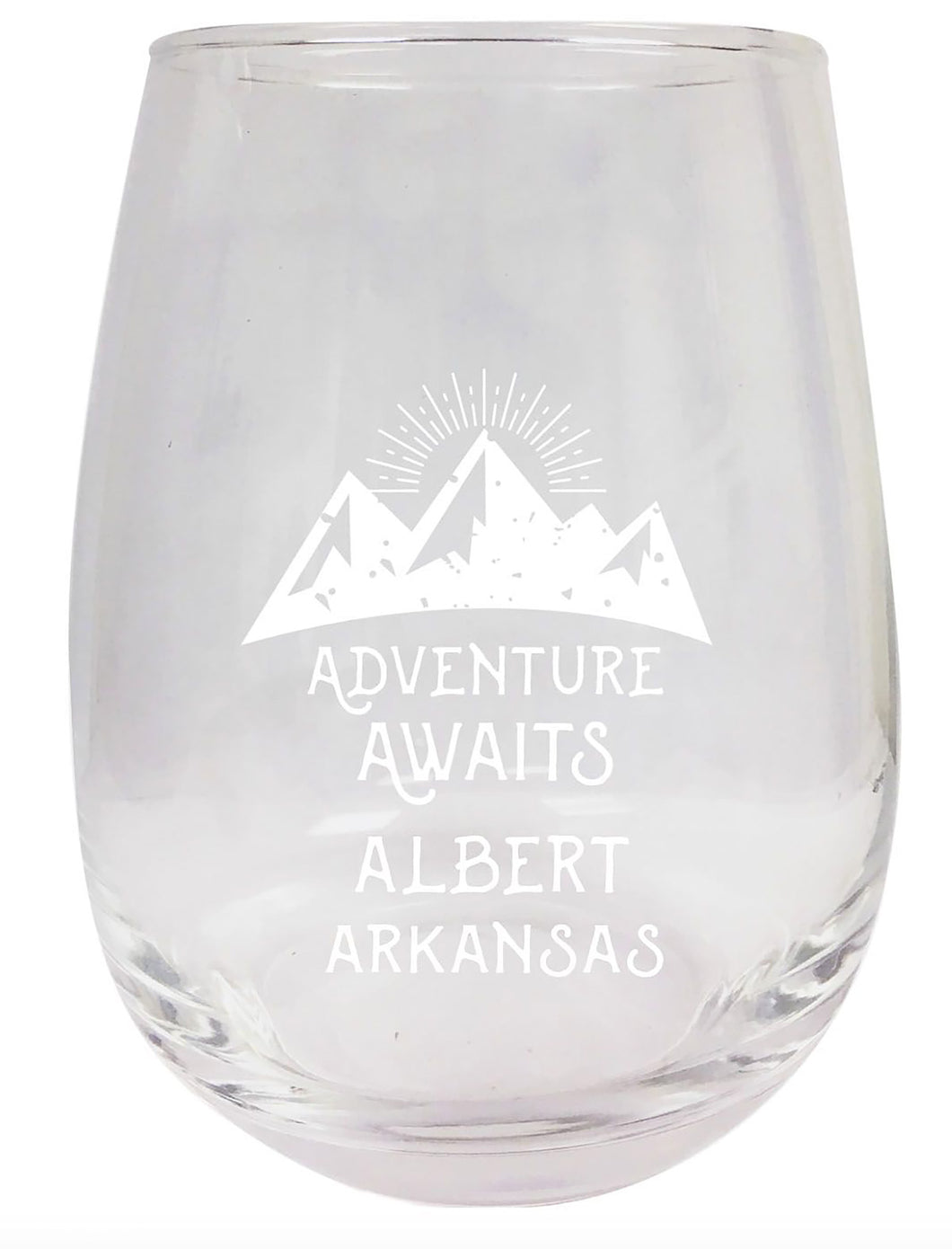 Arkansas Engraved Stemless Wine Glass Duo