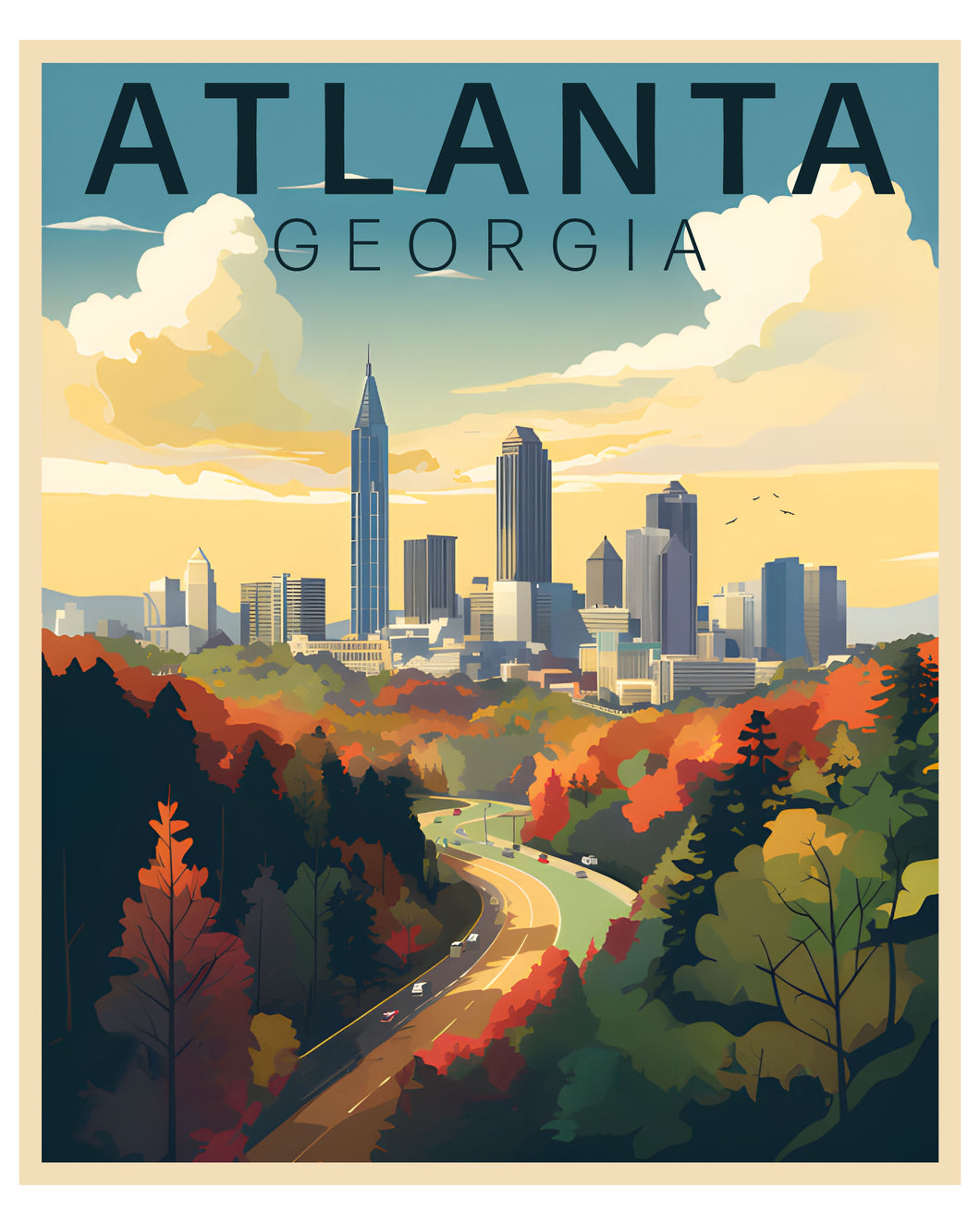 Exclusive Atlanta Georgia Collectible - Vintage Travel Poster Art