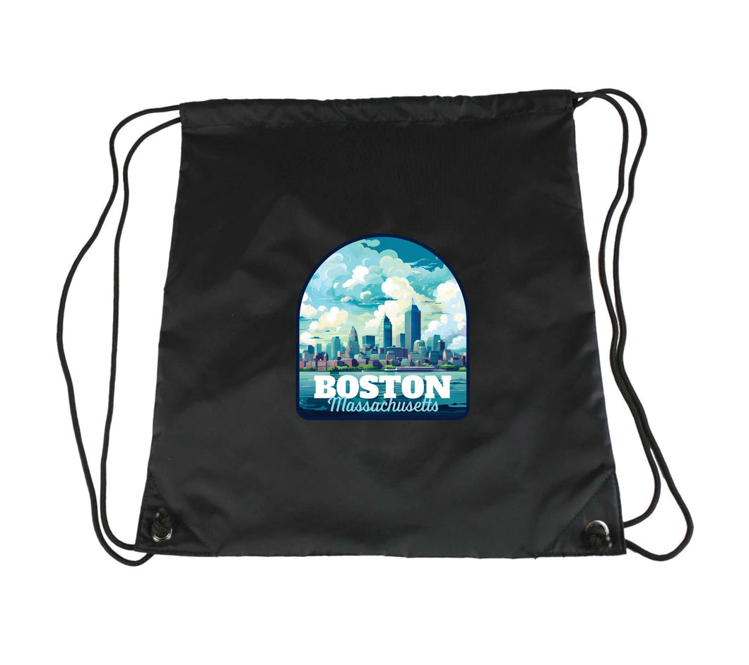 Boston Massachusetts A Souvenir Cinch Bag with Drawstring Backpack
