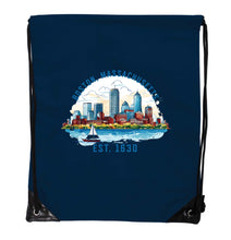 Load image into Gallery viewer, Boston Massachusetts B Souvenir Cinch Bag with Drawstring Backpack
