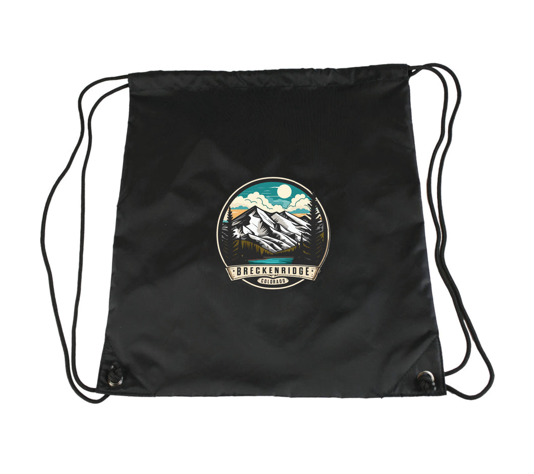 Breckenridge Colorado Design A Souvenir Cinch Bag with Drawstring Backpack Black