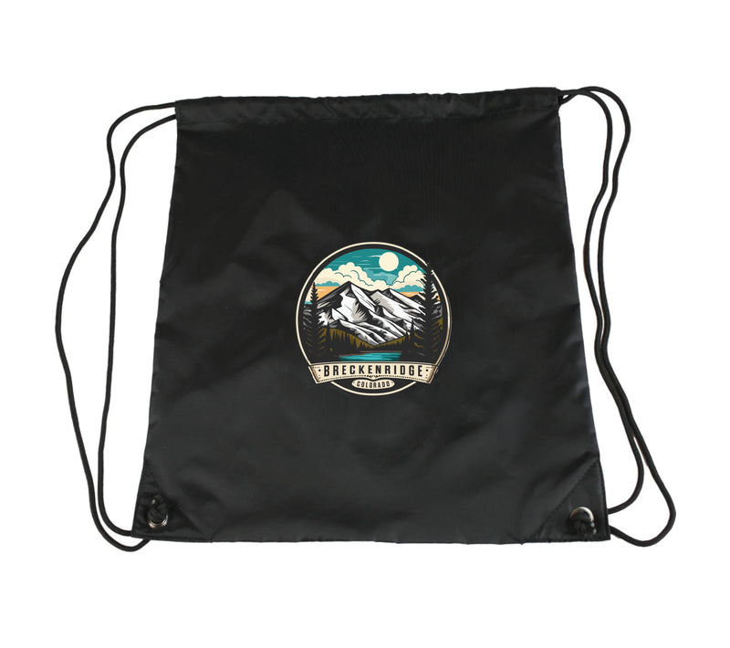 Breckenridge Colorado Design A Souvenir Cinch Bag with Drawstring Backpack Black