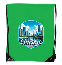 Load image into Gallery viewer, Chicago Illinois A Souvenir Cinch Bag with Drawstring Backpack
