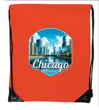 Load image into Gallery viewer, Chicago Illinois A Souvenir Cinch Bag with Drawstring Backpack
