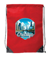 Load image into Gallery viewer, Chicago Illinois A Souvenir Cinch Bag with Drawstring Backpack
