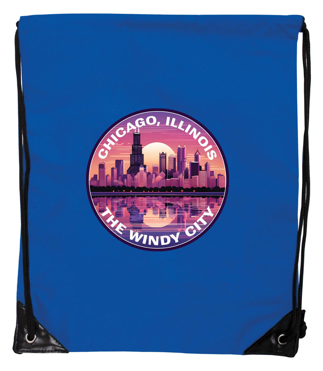 Chicago Illinois B Souvenir Cinch Bag with Drawstring Backpack