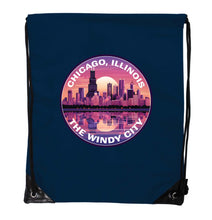 Load image into Gallery viewer, Chicago Illinois B Souvenir Cinch Bag with Drawstring Backpack
