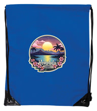 Load image into Gallery viewer, Honolulu Hawaii B Souvenir Cinch Bag with Drawstring Backpack
