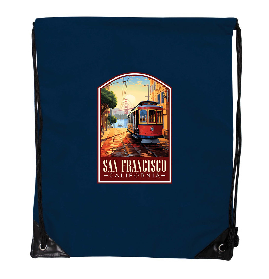 San Francisco California C Souvenir Cinch Bag with Drawstring Backpack