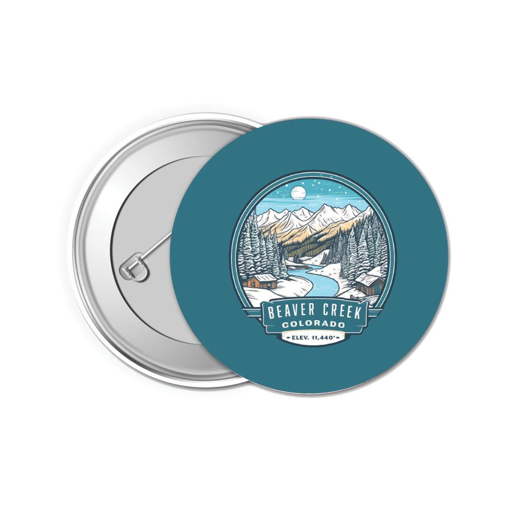 Beaver Creek Colorado Design B Souvenir Small 1-Inch Button Pin 4 Pack