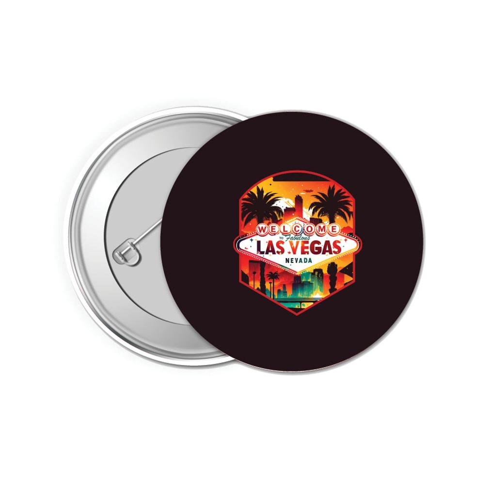 Las Vegas Nevada Design A Souvenir Small 1-Inch Button Pin 4 Pack