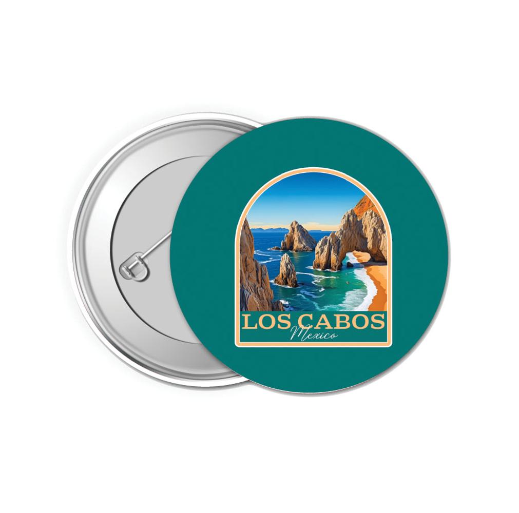 Los Cabos Mexico Design B Souvenir Small 1-Inch Button Pin 4 Pack