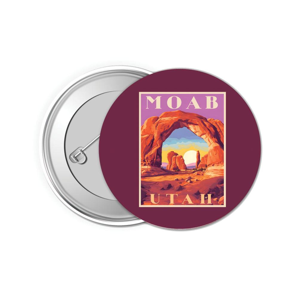 Moab Utah Design A Souvenir Small 1-Inch Button Pin 4 Pack