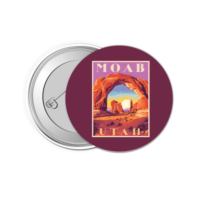 Moab Utah Design A Souvenir Small 1-Inch Button Pin 4 Pack