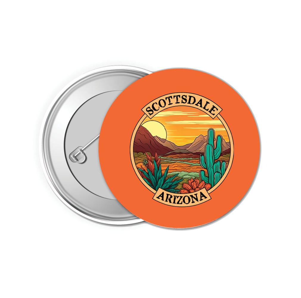 Scottsdale Arizona Design A Souvenir Small 1-Inch Button Pin 4 Pack