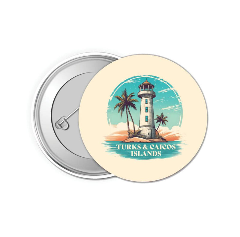 Turks And Caicos Design A Souvenir Small 1-Inch Button Pin 4 Pack