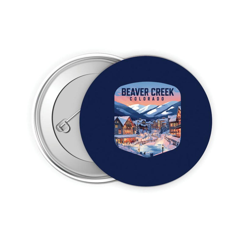 Beaver Creek Colorado Design C Souvenir Small 2-Inch Button Pin 4 Pack