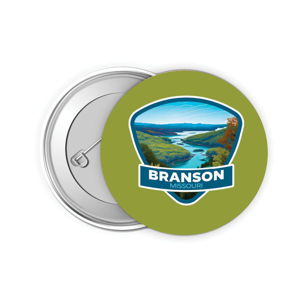 Branson Missouri Design A Souvenir Small 2-Inch Button Pin 4 Pack