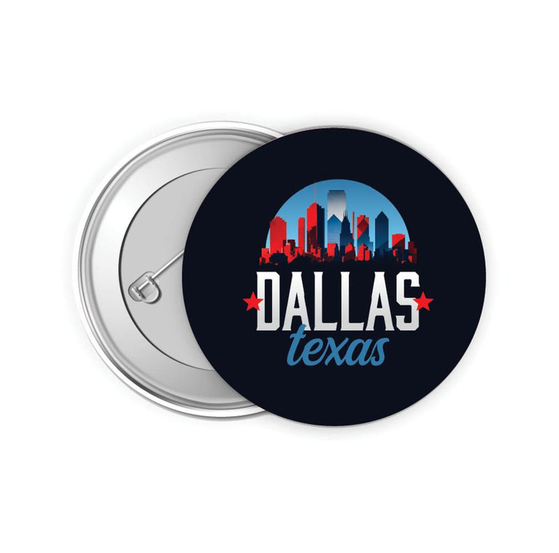 Dallas Texas Design B Souvenir Small 2-Inch Button Pin 4 Pack