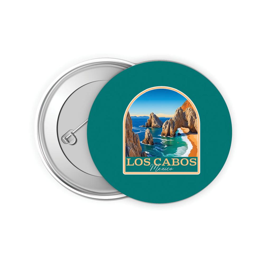 Los Cabos Mexico Design B Souvenir Small 2-Inch Button Pin 4 Pack