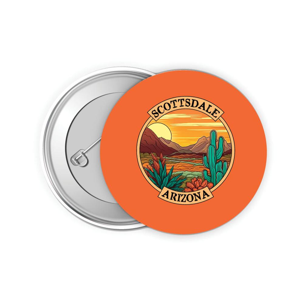 Scottsdale Arizona Design A Souvenir Small 2-Inch Button Pin 4 Pack