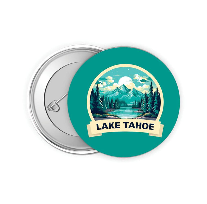 Lake Tahoe California Design A Souvenir Small 2-Inch Button Pin 4 Pack