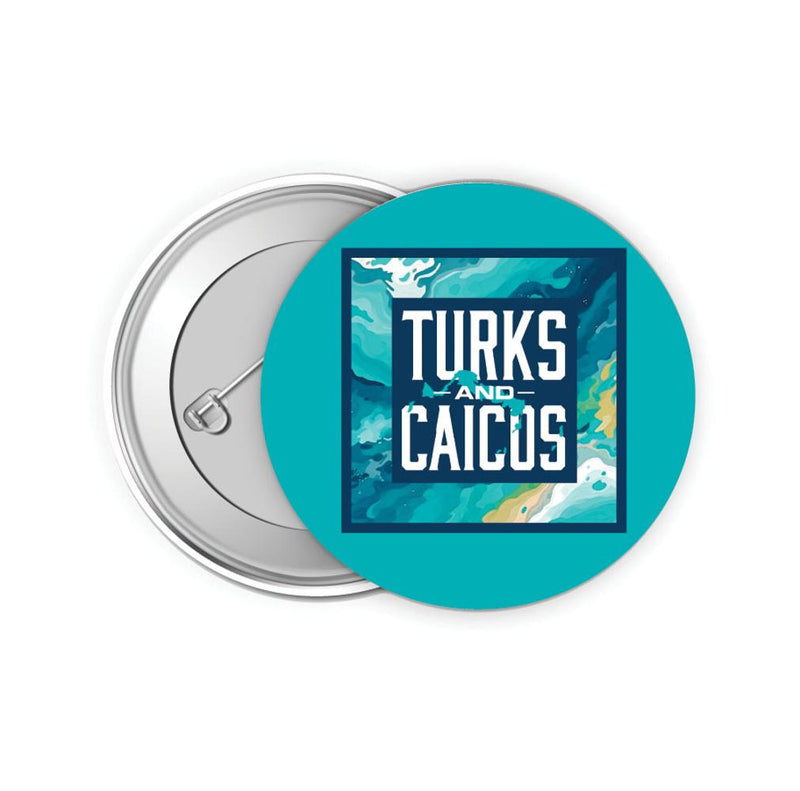Turks And Caicos Design B Souvenir Small 2-Inch Button Pin 4 Pack