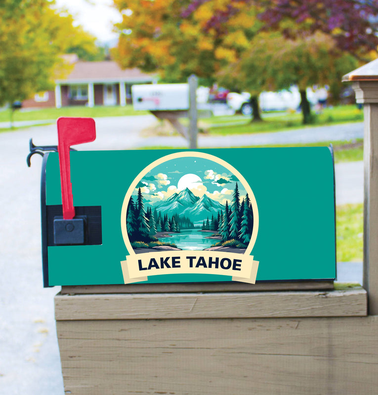 Lake Tahoe California Design A Souvenir Magnetic Mailbox Cover
