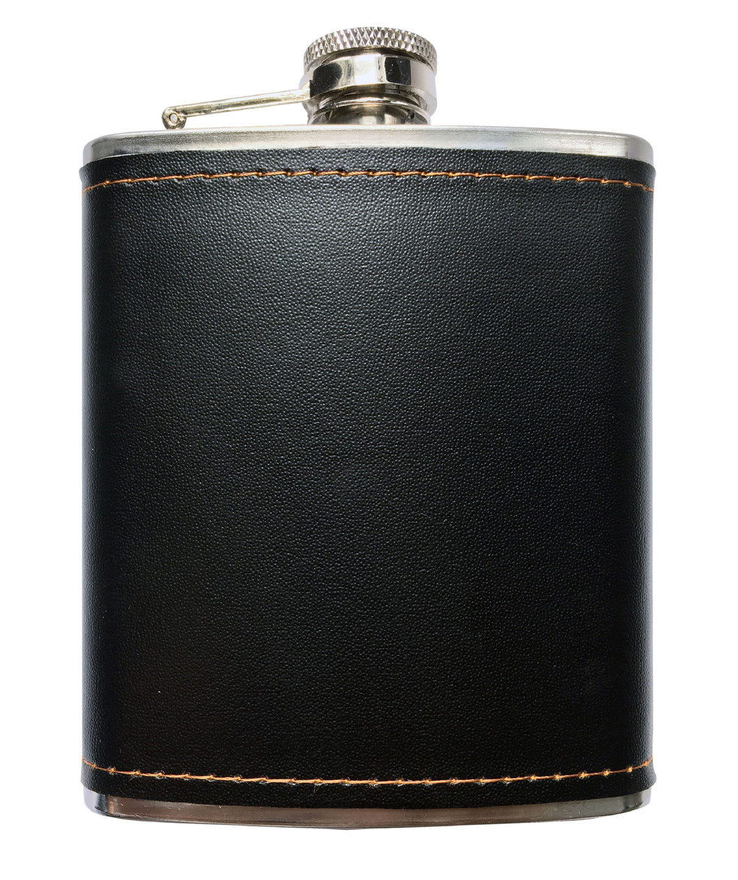 Personalized Black Leather Wrapped Flask