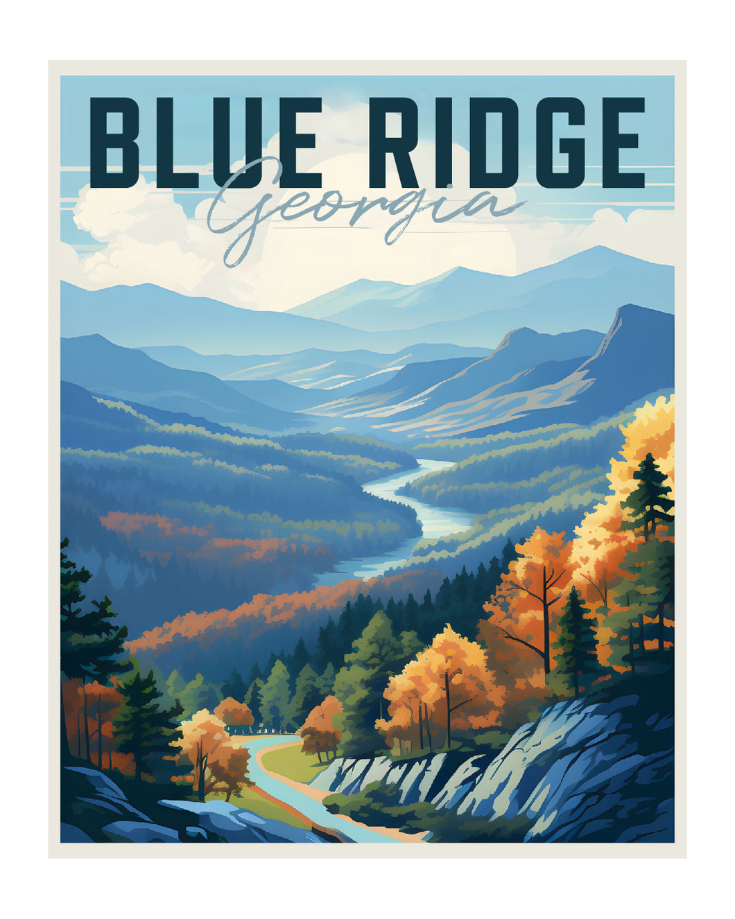 Exclusive Blue Ridge Georgia A Collectible - Vintage Travel Poster Art