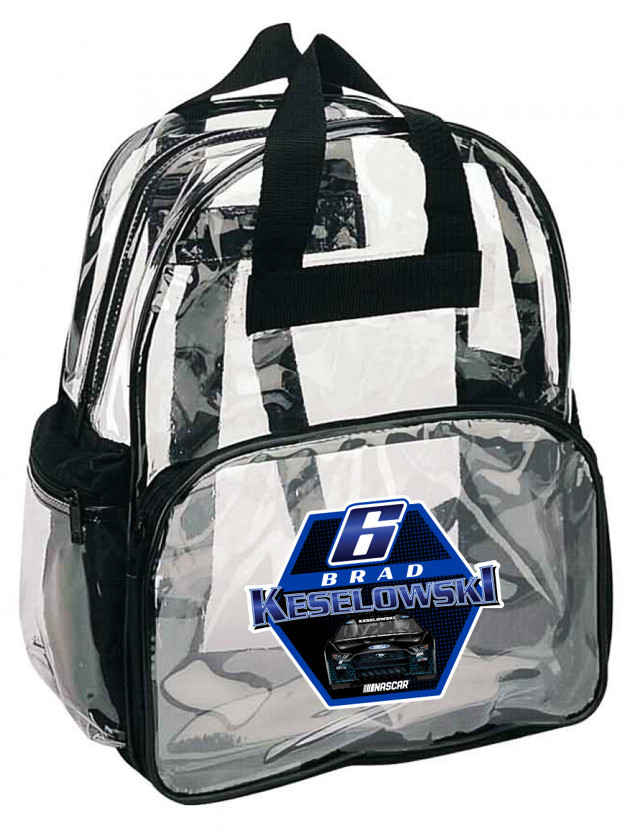 NASCAR #6 Brad Keselowski (car CONFIDENTIAL until 2/4) Clear Backpack NEW for 2022