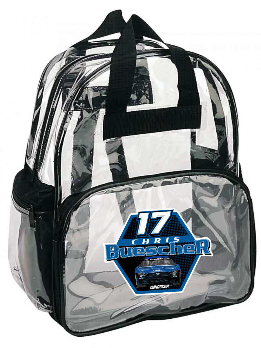 #17 Chris Buescher Officially Licensed Clear Backpack