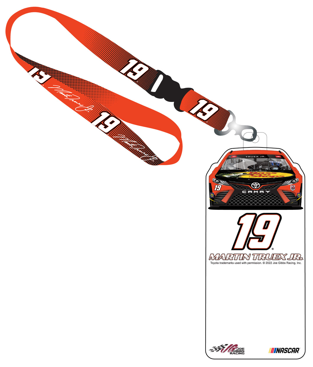 R and R Imports Martin Truex Jr. #19 Nascar Credential Holder with Lanyard New for 2022
