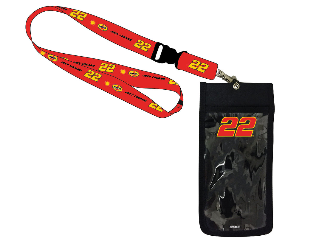 Joey Logano #22 Racing Nascar Deluxe Credential Holder w/Lanyard New for 2020
