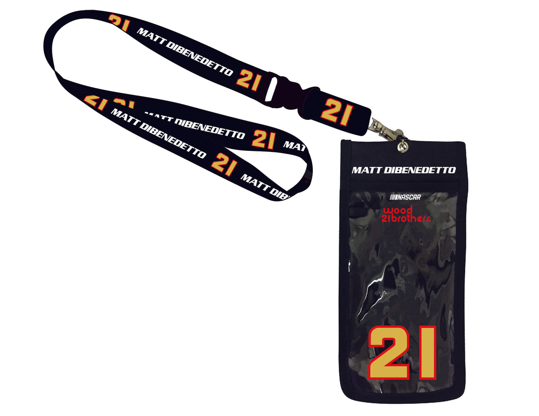 R and R Imports Matt DiBenedetto #21 Nascar Deluxe Credential Holder w/Lanyard