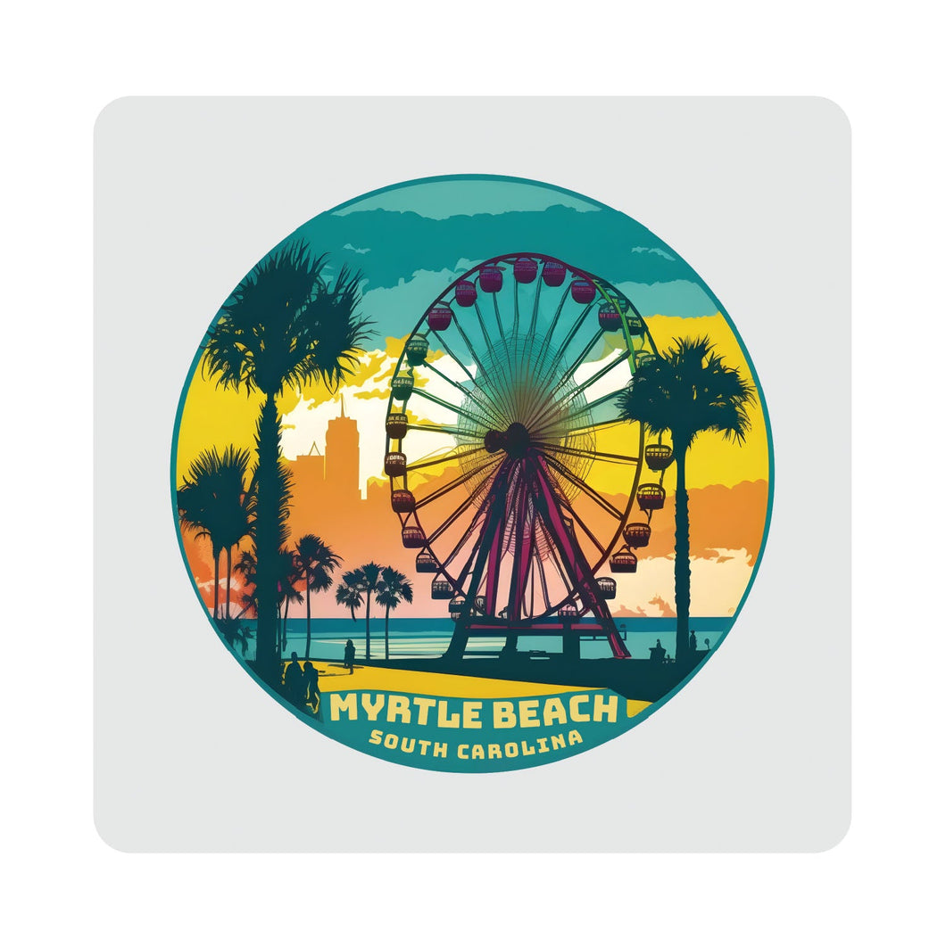 Myrtle Beach South Carolina Souvenir 4 x 4 Inch Coaster Acrylic