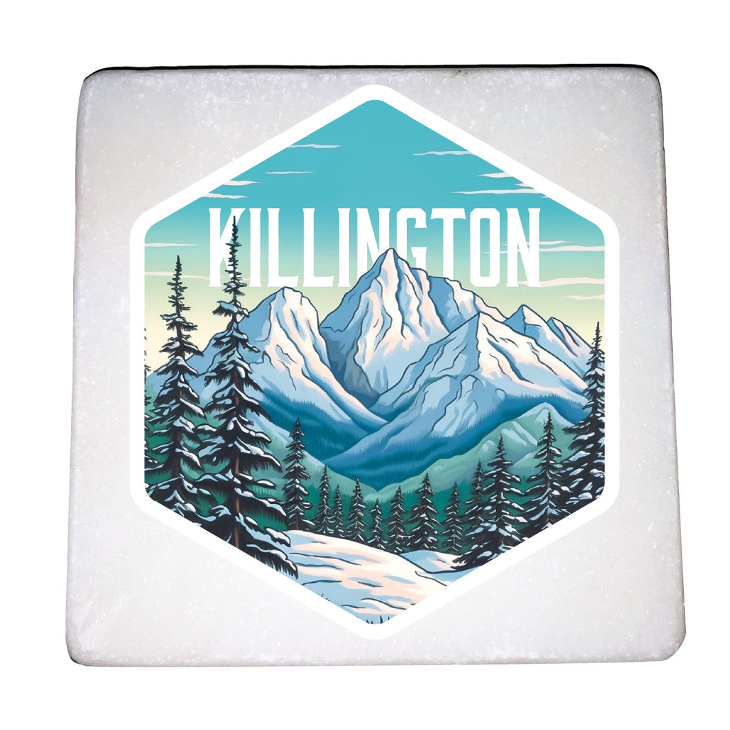 Killington Vermont Design C Souvenir 4x4-Inch Coaster Marble  4 Pack